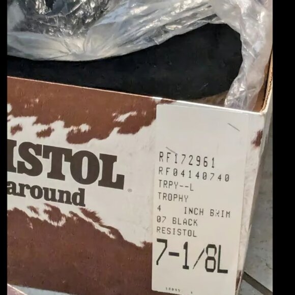 RESISTOL Black Cowboy Hat Original Box, Receipt 1998 Vintage Classic - Picture 11 of 11